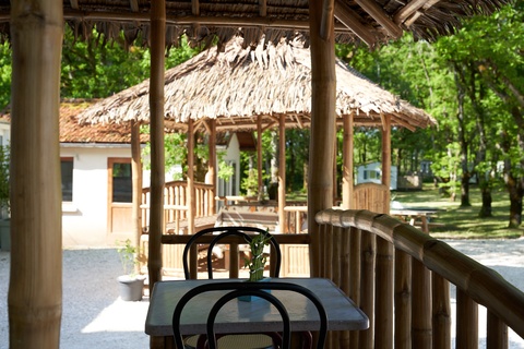 Reception with bamboo hut